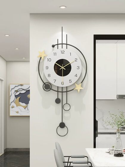 German Light Luxury Modern Minimalist Style Living Room Wall Clock 2026 New Model Clock Creative Punch-Free Wall-Mounted Clock for Dining Room