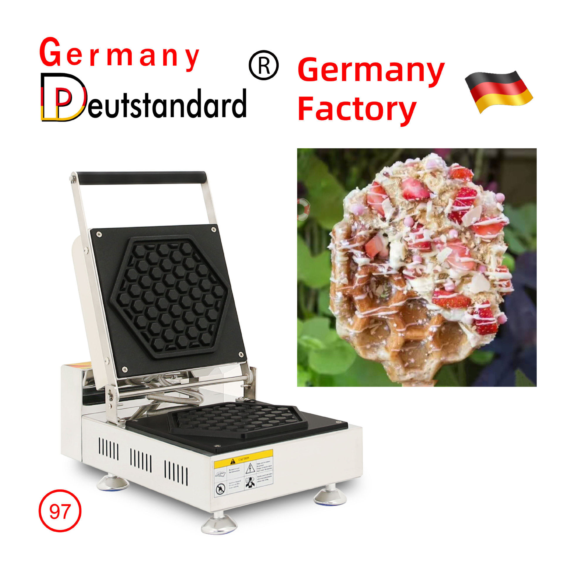 Commercial honeycomb waffle machine, quick bread waffle equipment, office dessert electric baking pan, honeycomb lattice waffle machine