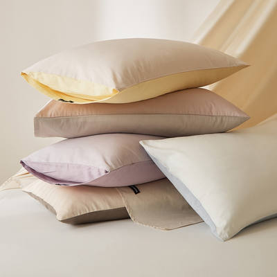 Light luxury and simple solid-color all-cotton pillowcase, high-count and high-density Xinjiang long-staple cotton envelope-style pillowcase, 48x74cm