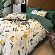 American all-cotton four-piece set 60s long suede cotton pure cotton goon satin sheet bed field wind 1 8m bedding