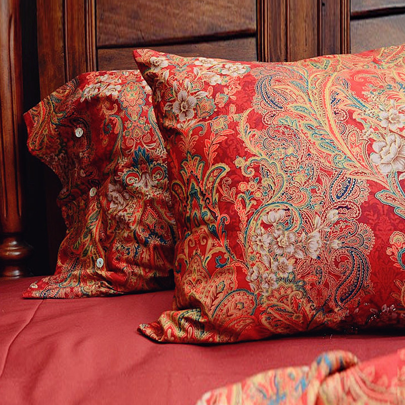 Xinyu wedding 80 long-staple cotton satin four-piece bedding wedding gift big red quilt cover dowry