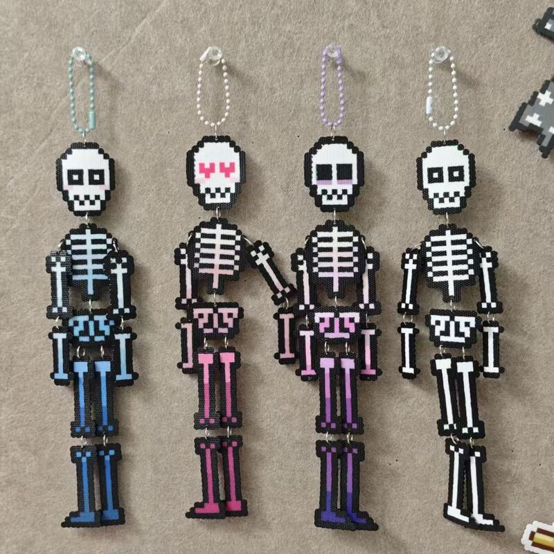 (Ready-Made Product) Skull Pendant, Handmade Popular Item, Bag Pendant, Fridge Magnet, Keychain, Dancing Little Skull