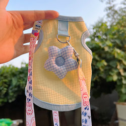 Cat Dog Clothes Spring & Fall Summer Pet English Short Blue Cat Hair-Proof Breathable Puppy Dog Teddy Vest