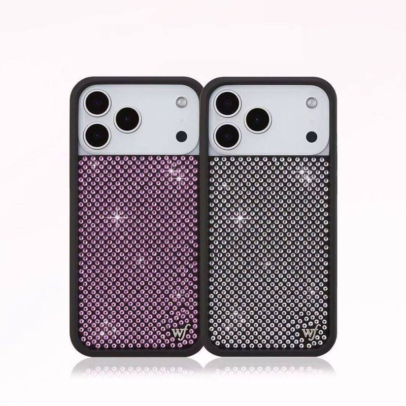 Wildflowerwe Co-Branded Sparkling Series Diamond-Encrusted Phone Case Suitable for Apple 17Promax Sparkling Diamond Phone Case 14/13/15/16Pro/Plus Celebrity Style Wf Rhinestone Case