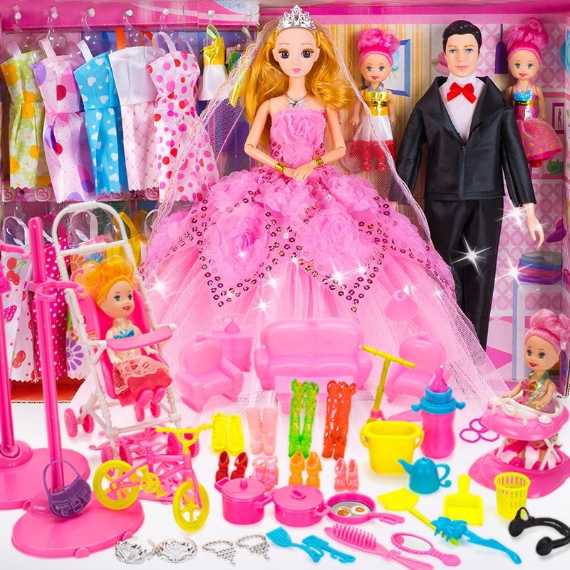 Barbie Doll Set Large Gift Box Large Size Princess High-Value Appearance 60cm New Style Changeable Outfits Girls' Toy Clothes