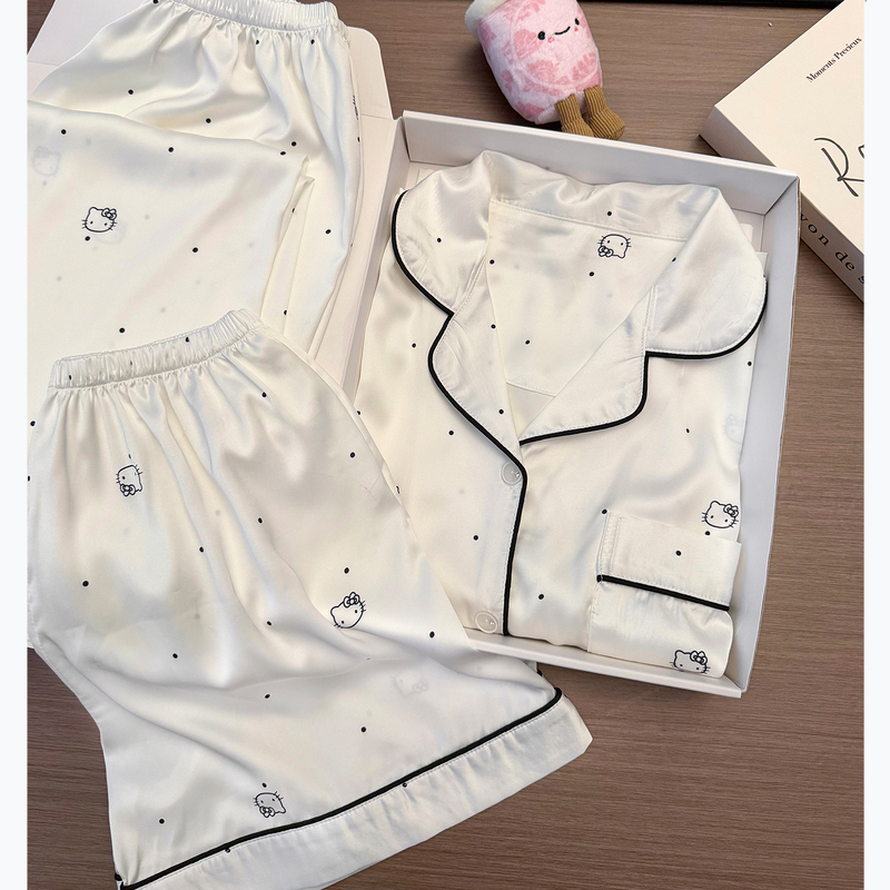Pajamas for Women, Summer Ice Silk Short-Sleeved Pants, 2026 New Style, Sweet and High-End Three-Piece Set, Summer Home Wear Pajamas for Women, Summer Ice Silk Short-Sleeved Pants, 2026 New Style, Sweet and High-End Three-Piece Set, Summer Home Wear