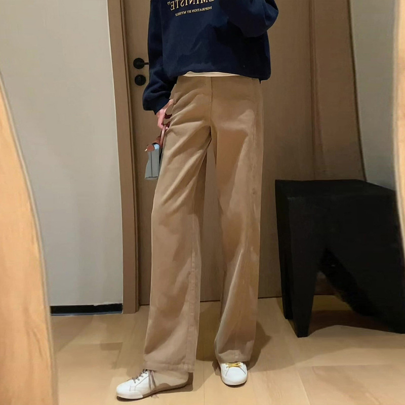 Super Stylish Corduroy Pants for Women, 2026 Autumn New High-Waisted Slimming Versatile Petite Casual Straight-Leg Pants