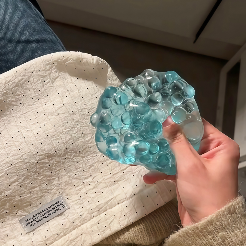 【Super Stress-Relief!】 Squeeze Toys for Stress Relief, Handmade Balls, Noisy Balls, Slow Rebound Blueberry Crispy Popping Beads