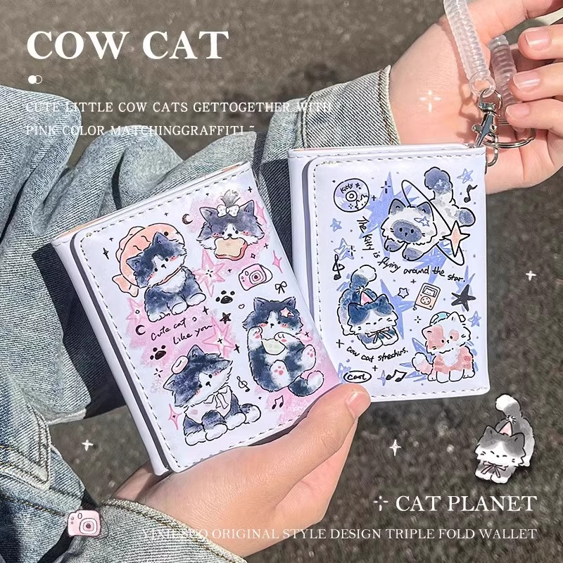 Meimiao Home~ Small Cat Wallet, Compact Card Holder, Large Capacity, Multiple Card Slots, Coin Purse, 2025 Gift, Couple, Niche, Women