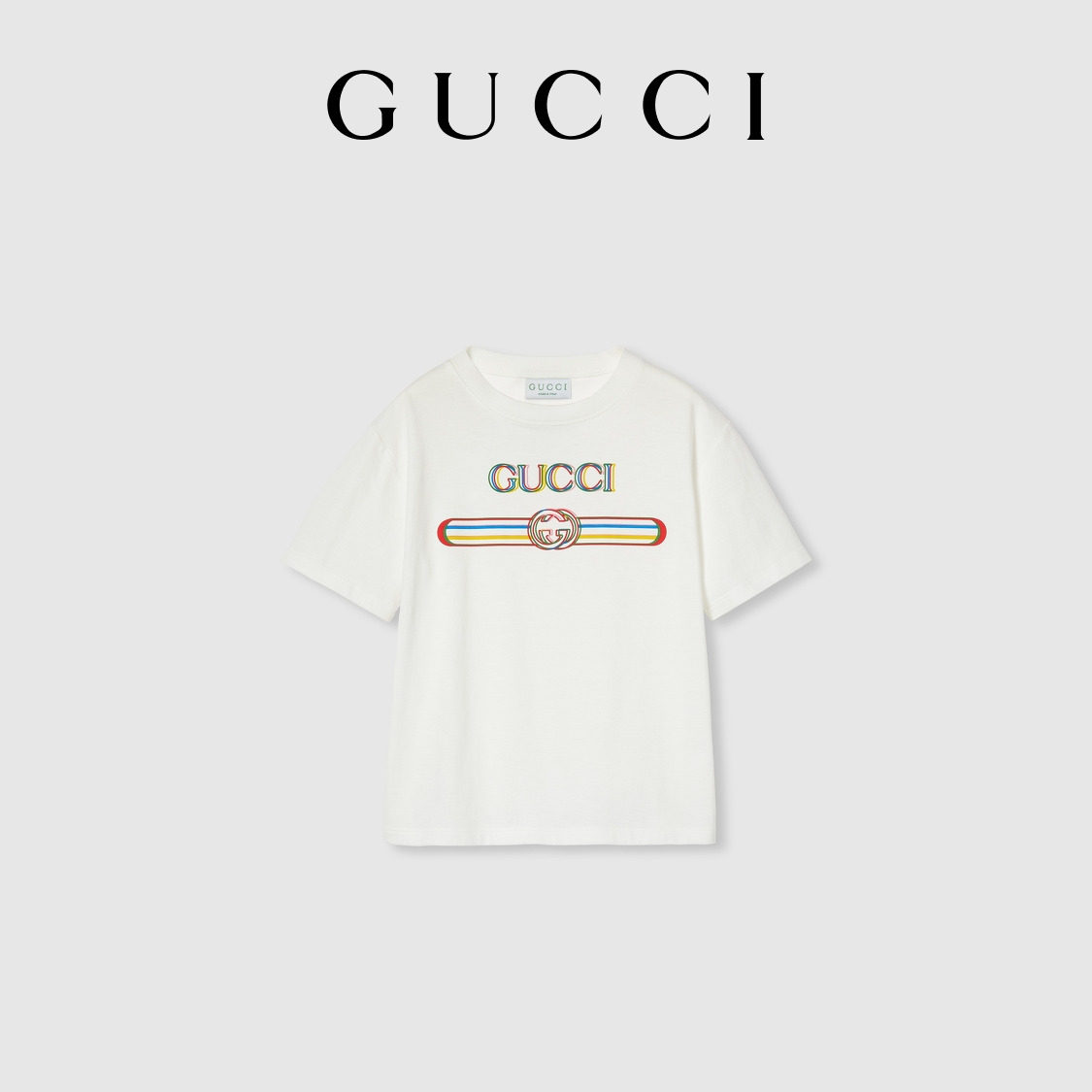 เสื้อยืดผ้าฝ้ายพิมพ์ลายของ Gucci สำหรับเด็ก
