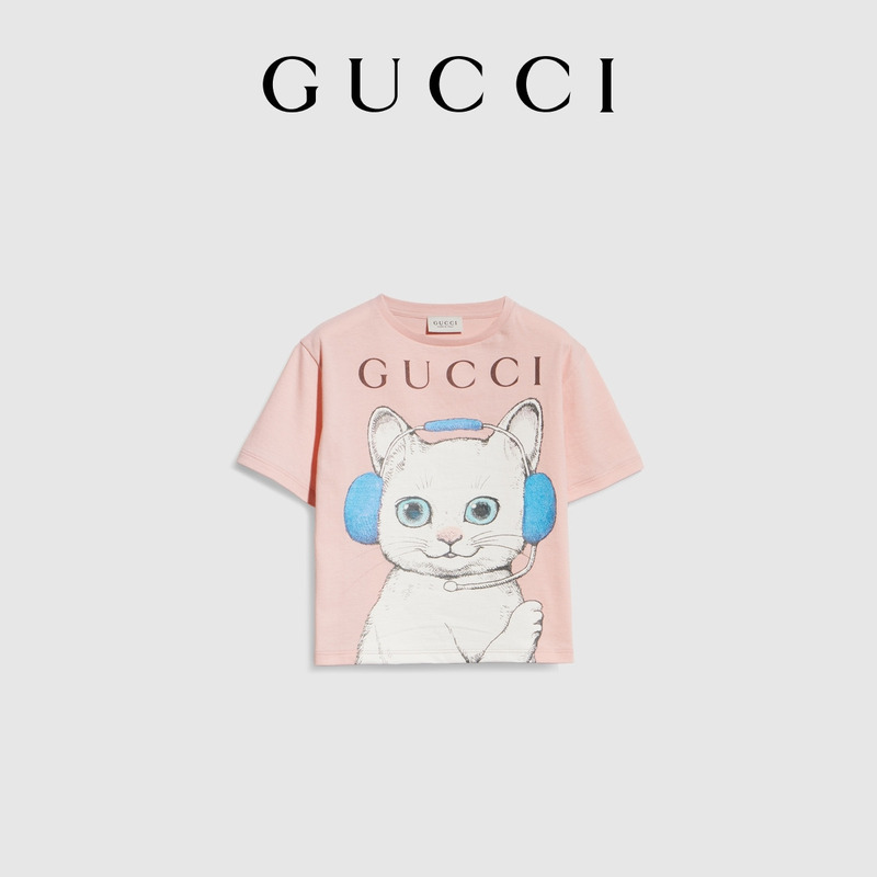 [New Style] Gucci Children's Printed Cotton T-Shirt