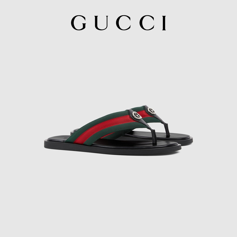 Gucci Men's Interlocking Double g Thong Sandals Gucci Men's Interlocking Double g Thong Sandals