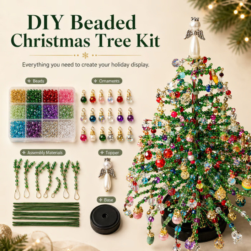 Cross-Border New Product DIY Beaded Christmas Tree Kit Handmade DIY Beaded Christmas Tree Set