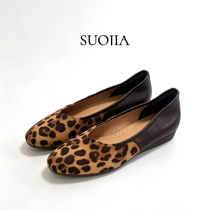 Suojia-Lightweight Series-Double Color Shoes- Wedge Heel Women's Shoes 2.5cm Sole Shallow Mouth Single Shoes