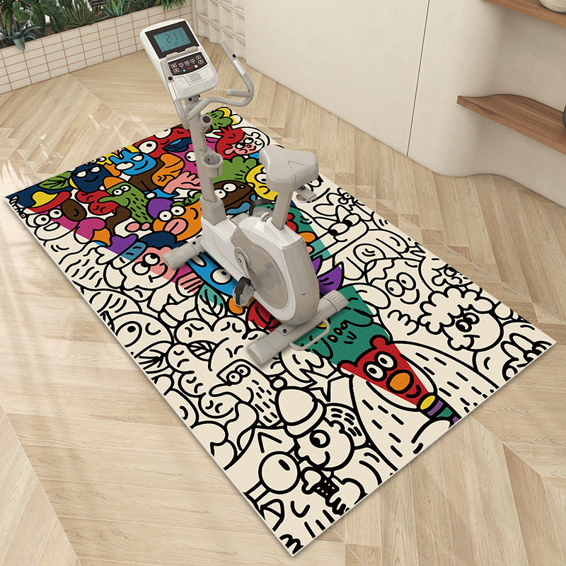 Spinning bicycle soundproof floor mat treadmill elliptical machine anti-slip mat silent shock absorption special V fitness blanket soundproof floor