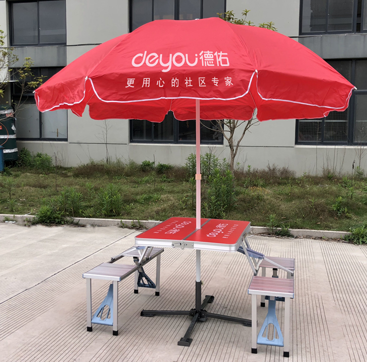 Desyou Real Estate Shells Find House Exhibition Industry Table Plus Umbrella Outdoor Folding Table And Chairs Suit Thickened Aluminum Alloy Pendulum Stall Aluminum Table