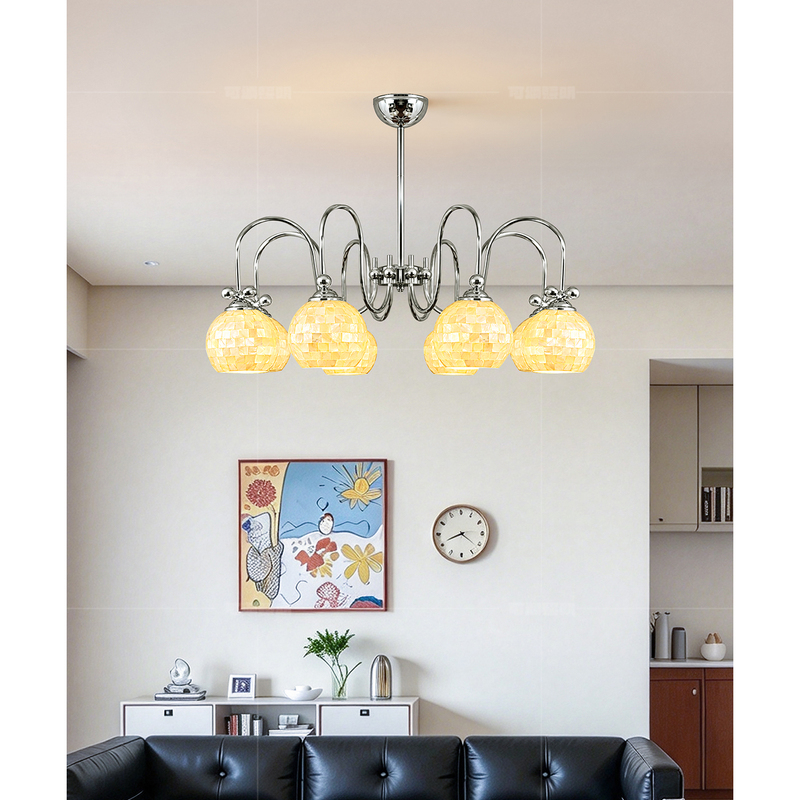 Croissant Mickey Pendant Light, Vintage Bauhaus Living Room Main Light, Creative Art French Shell Bedroom Light, Warm and Romantic