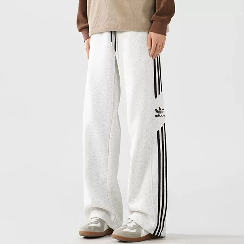 Задним план Adidas, осенние штаны свободного прямого кроя
