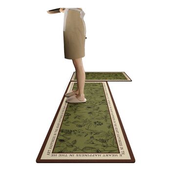 Kitchen floor mats are non-slip and oil-proof, wipeable and washable, waterproof and stain-resistant household leather pvc carpets for the whole floor