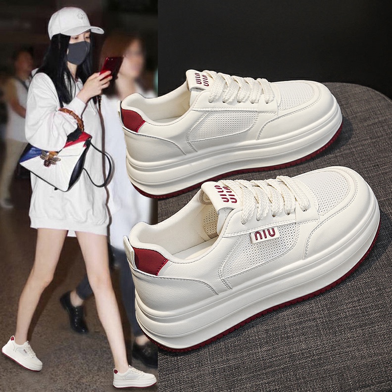 New 2026 Thick-Soled White Sneakers Casual Sports Women's Shoes 309