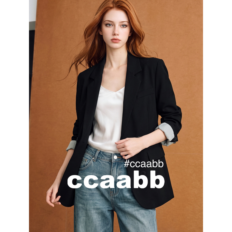 It:Ccaabb Black Blazer for Women 2026 Autumn New High-End Professional Casual Suit Jacket