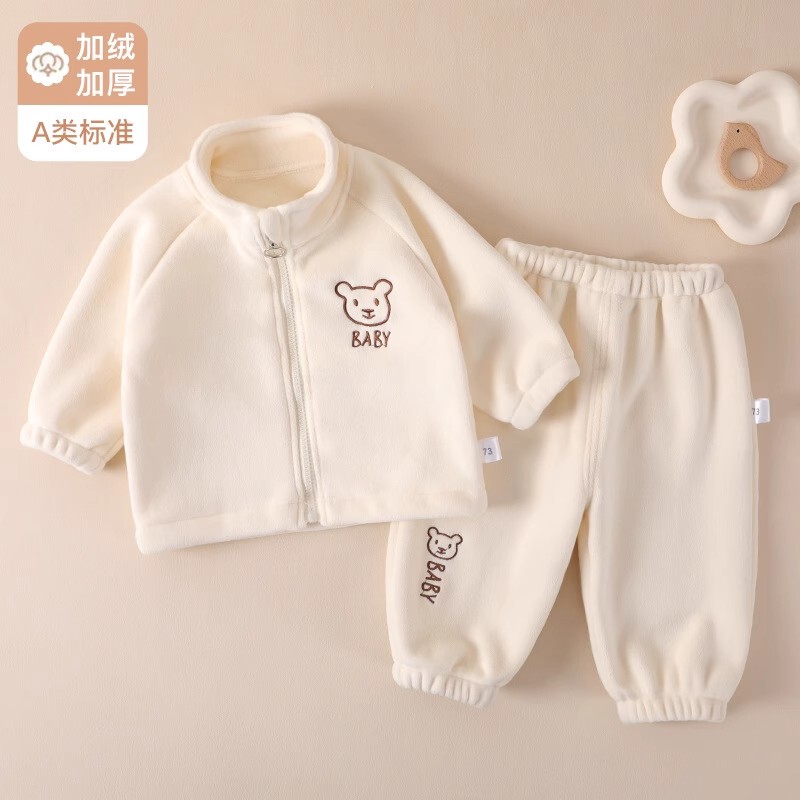 Italian Style Ttit Baby Clothes Autumn and Winter Trendy Ollie Velvet Warm Jacket Two-Piece Set for Boys and Girls Italian Style Ttit Baby Clothes Autumn and Winter Trendy Ollie Velvet Warm Jacket Two-Piece Set for Boys and Girls