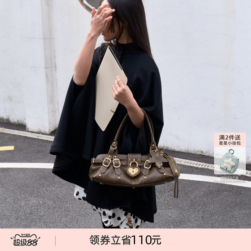 Ecoday Large Horizontal Heart-Lock Bag Shoulder Bag Handbag Large Capacity Commuter Baguette Bag for Women Large Capacity Travel Bag Ecoday Large Horizontal Heart-Lock Bag Shoulder Bag Handbag Large Capacity Commuter Baguette Bag for Women Large Capacity Travel Bag