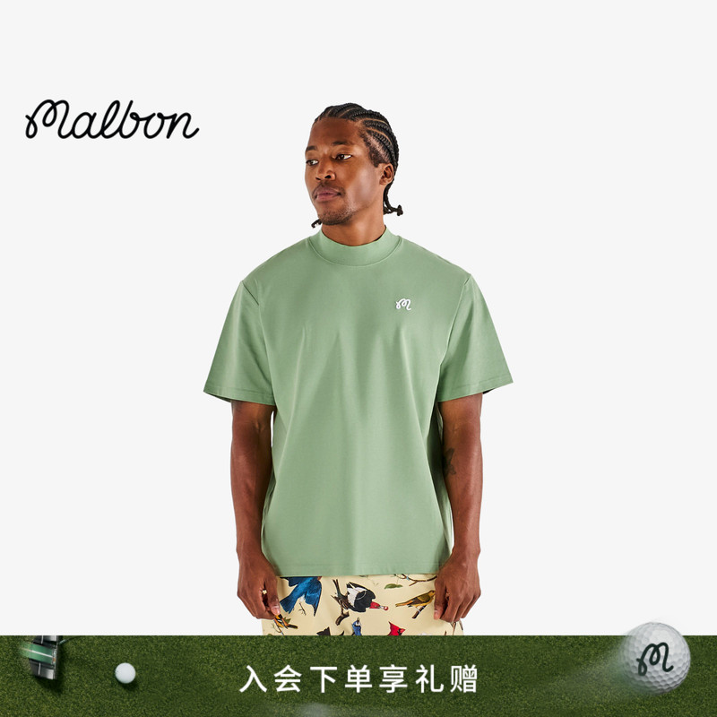 [Same Style as Jason Day] Malbon Golf Birds of Georgia Men's Short-Sleeved T-Shirt