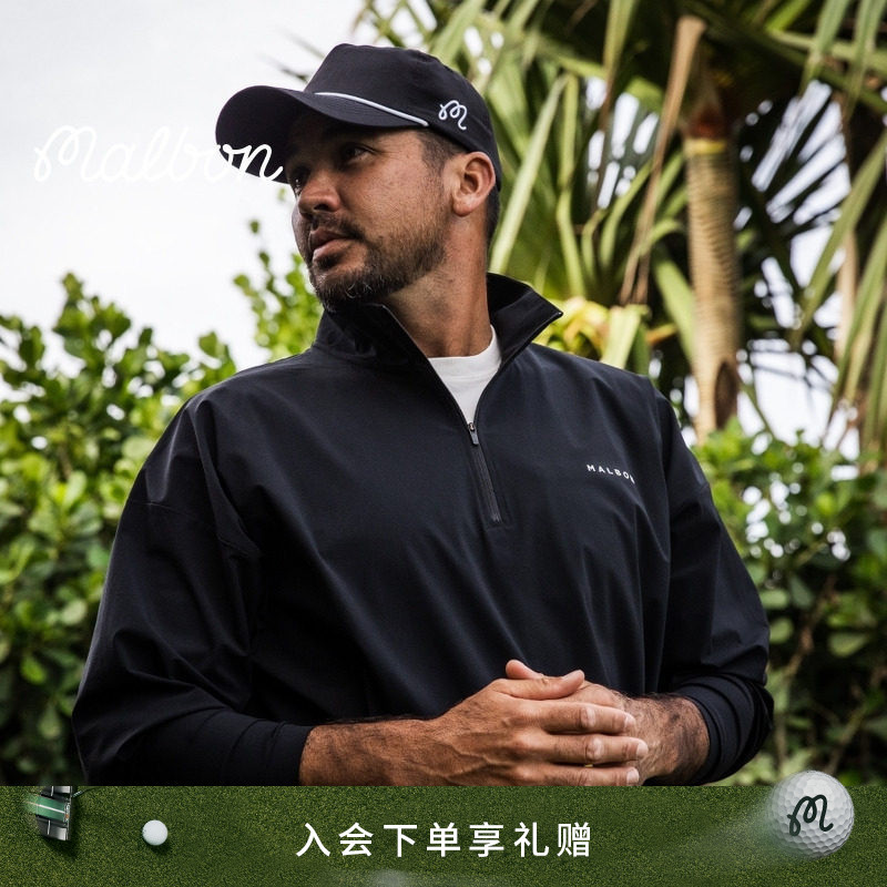 [Same Style as Jason Day] Malbon Golf Performance Men's Half-Zip Long-Sleeve T-Shirt
