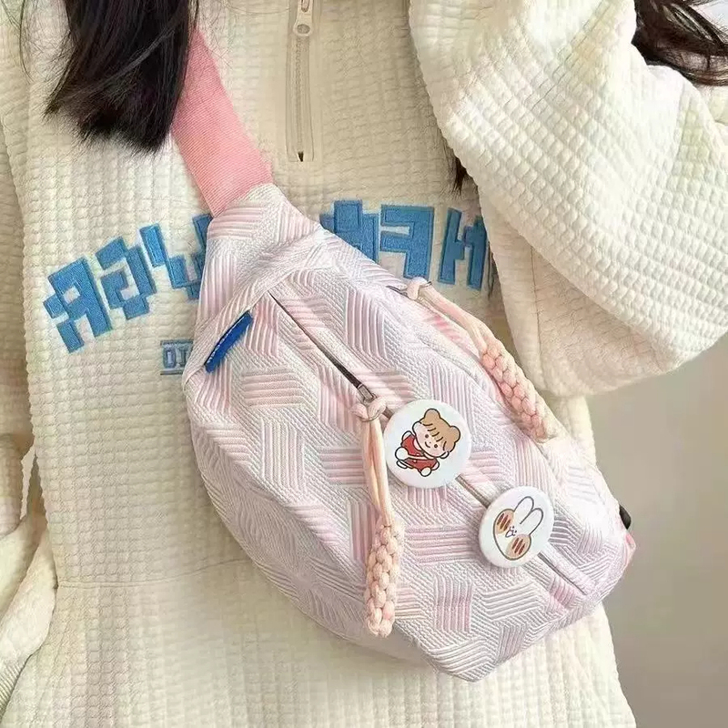 Simple and Cute Casual Waist Bag, Fresh and Sweet, Versatile Student Shoulder Crossbody Bag, Trendy and Lightweight Women's Chest Bag Simple and Cute Casual Waist Bag, Fresh and Sweet, Versatile Student Shoulder Crossbody Bag, Trendy and Lightweight Women's Chest Bag