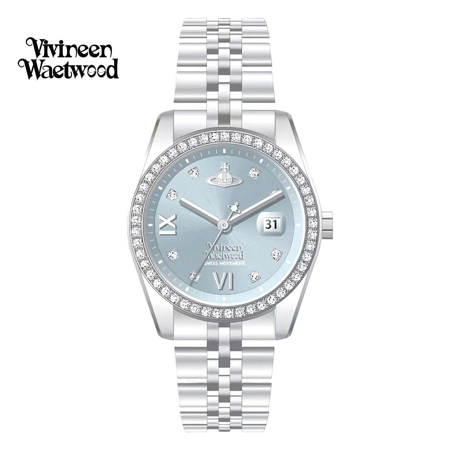 Часы Vivireer Waetwssd Queen Mother West Broken Ice Blue с бриллиантами, легкие роскошные нишевые женские часы высокого класса с дополнительным циферблатом