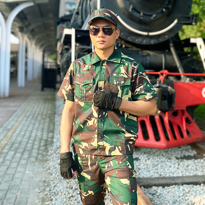 Camouflak suit suit for men and women Summer short sleeve thin section Minerubao workwear abrasion resistant outdoor expansion military training clothes