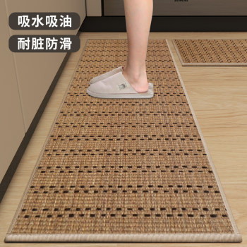 Kitchen floor mats, non-slip, oil-proof, waterproof carpets, home long mats, stain-resistant door mats, absorbent foot mats, no-washable