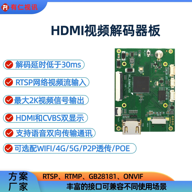Video Decoder Hdmi&Cvbs Interface Decodes and Displays Ground-Based Screen Display Rtsp to HDMI Video Display Video Decoder Hdmi&Cvbs Interface Decodes and Displays Ground-Based Screen Display Rtsp to HDMI Video Display