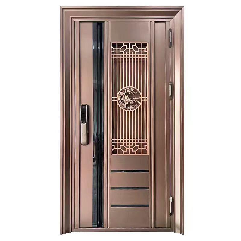Fengqingju Stainless Steel Luxury Entry Door Modern Korean Style Door Red Bronze Entry Door for Commercial Buildings Fengqingju Stainless Steel Luxury Entry Door Modern Korean Style Door Red Bronze Entry Door for Commercial Buildings