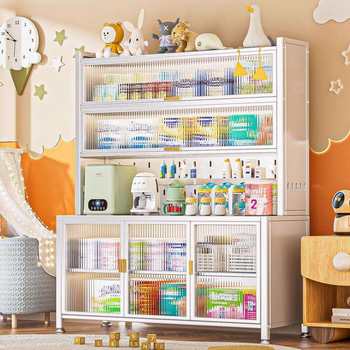 Baby feeding table storage cabinet baby products storage rack floor-standing multi-layer multi-functional large-capacity baby milk making table