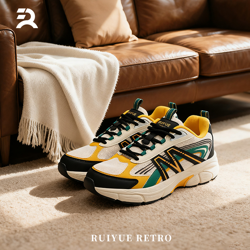 【Meilusha Exclusive】Ruiyue National Trend Versatile Thick-Soled Height-Increasing Retro Casual Sneakers Couple's Dad Shoes