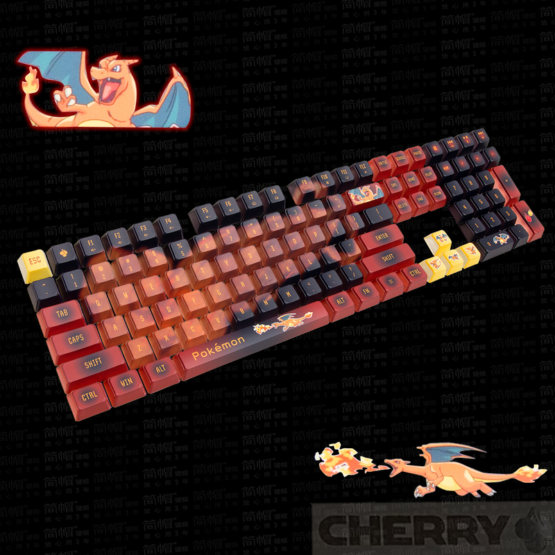 New Cherry Cherry Charmander Keycaps Mx3.0S Collaboration 87/104 Mechanical Keyboard Keycaps New Cherry Cherry Charmander Keycaps Mx3.0S Collaboration 87/104 Mechanical Keyboard Keycaps