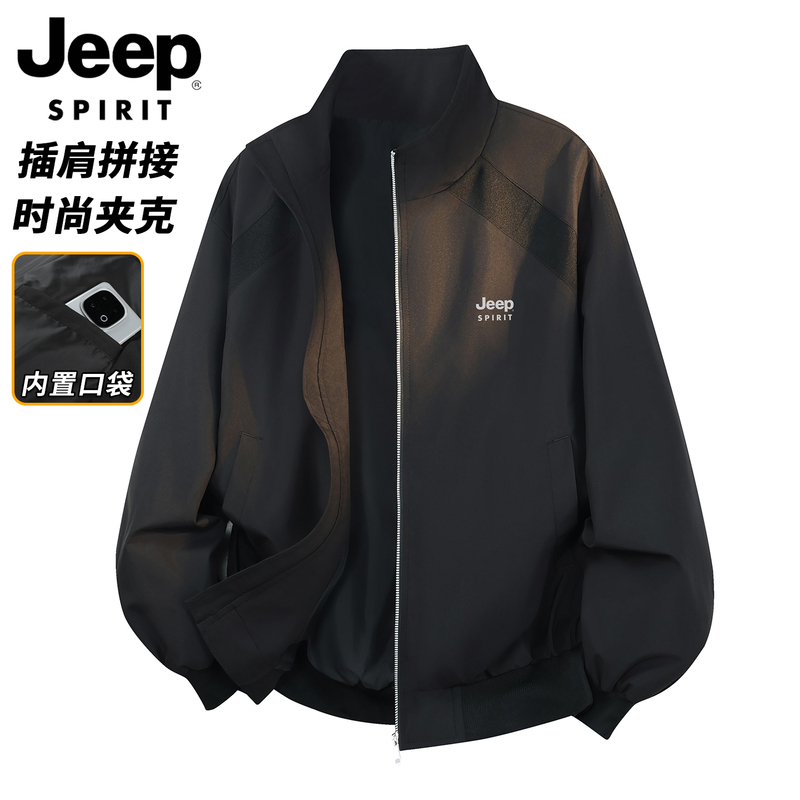 Jeep Brand Jacket for Men 2026 Autumn New American Style Stand Collar Casual Loose Black Zipper Top Jeep Brand Jacket for Men 2026 Autumn New American Style Stand Collar Casual Loose Black Zipper Top