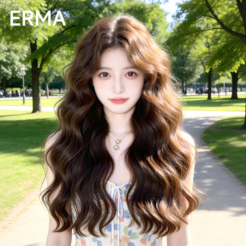 Realistic Full Head Wig, Natural Looking Wig, Big Wavy Long Curly Hair Wig, No Need to Wake up the Hair, No Need to Use a Wig Cap, Egg Roll Style Realistic Full Head Wig, Natural Looking Wig, Big Wavy Long Curly Hair Wig, No Need to Wake up the Hair, No Need to Use a Wig Cap, Egg Roll Style