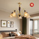 All-Copper American-Style Vintage Living Room Chandelier, Light Luxury Mid-Century Style, High-End Dining Room and Bedroom Lighting, French Creative Solid Wood