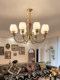 American Retro All-Copper Living Room Chandelier, French Mid-Century Style, North American Black Walnut Wood, Elegant and Luxurious Dining Room and Bedroom Light