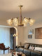 American Retro North American Black Walnut Living Room Chandelier, French Mid-Century Style, High-End Luxury Dining Room and Bedroom Chandelier