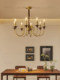 All-Copper French Living Room Chandelier, Medieval Wabi-Sabi Style Candle Lamp, Bed and Breakfast Log Style American Retro Bedroom Dining Room Lamp