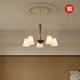 French-Style Vintage All-Copper Living Room Chandelier, American Retro Bedroom and Dining Room Multi-Head Chandelier, High-End and Elegant Ceramic Lamp