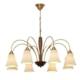 French-Style Vintage All-Copper Living Room Chandelier, American Retro Bedroom and Dining Room Multi-Head Chandelier, High-End and Elegant Ceramic Lamp