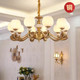 European-Style All-Copper Chandelier Living Room Lighting American Light Luxury Bedroom Study Dining Room 2025 New Model Elegant Jade Lighting Fixtures