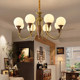 American-Style Retro All-Copper Living Room Chandelier, Vintage Style, Elegant Dining Room and Bedroom Lamp, North American Black Walnut Wood, Light Luxury, Eye-Friendly