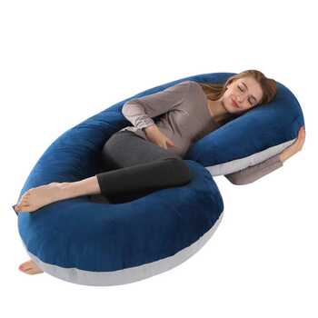 Cross-border u-shaped pillow crystal velvet maternity pillow nursing pillow waist support side sleeping pillow pure cotton pillow