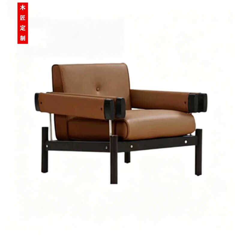 Modern Sales Office Negotiation Reception Single Sofa Bed and Breakfast Hotel Model Room Balcony Solid Wood Leisure Single Chair